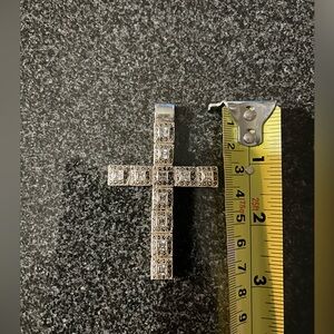 Large Silver Cross Pendant with marcasites? And zirconia stones